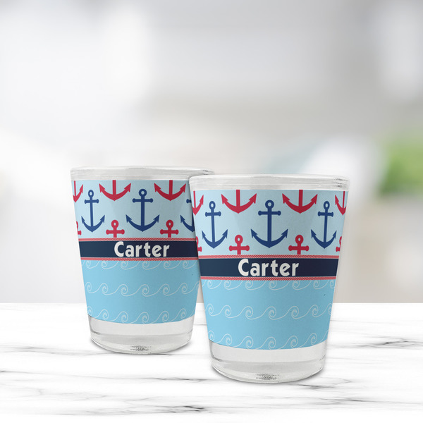 Anchors & Waves Glass Shot Glass - Standard - LIFESTYLE