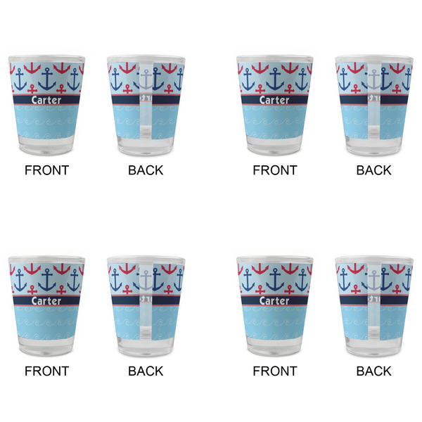 Anchors & Waves Glass Shot Glass - Standard - Set of 4 - APPROVAL