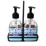 Anchors & Waves Glass Soap & Lotion Bottle Set (Personalized)