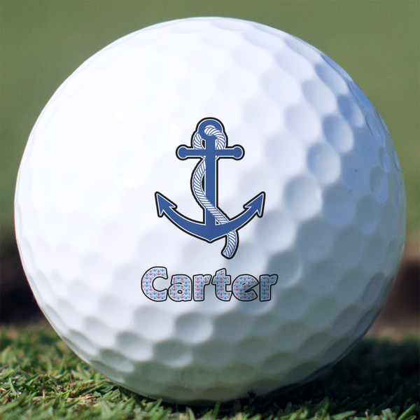Custom Anchors & Waves Golf Balls - Titleist Pro V1 - Set of 3 (Personalized)