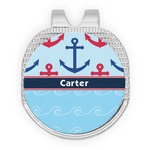 Anchors & Waves Golf Ball Marker - Hat Clip - Silver