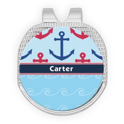 Anchors & Waves Golf Ball Marker - Hat Clip - Silver