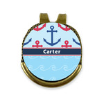Anchors & Waves Golf Ball Marker - Hat Clip - Gold