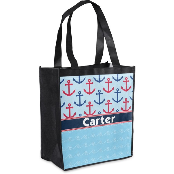Custom Anchors & Waves Grocery Bag (Personalized)