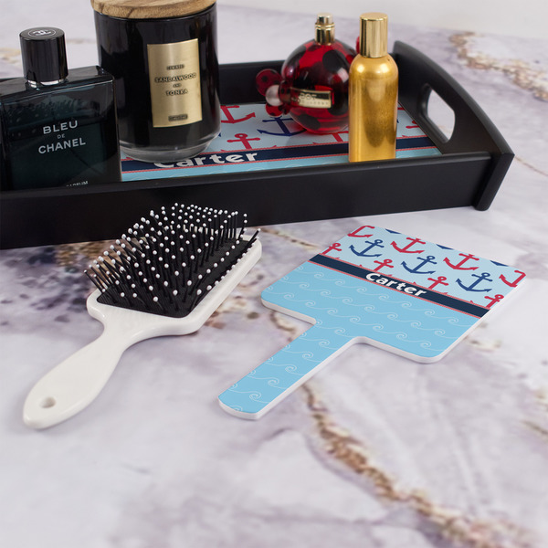 Anchors & Waves Hand Mirror - With Hair Brush