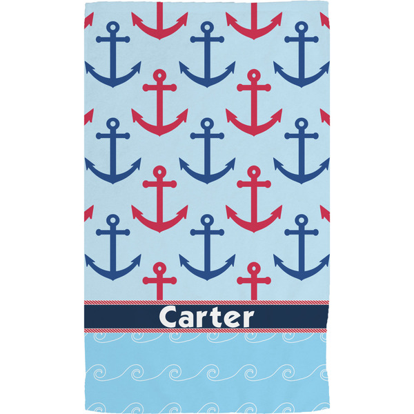 Anchors & Waves Hand Towel (Personalized)