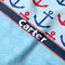Anchors & Waves Hooded Baby Towel- Detail Close Up