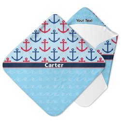 Anchors & Waves Hooded Baby Towel (Personalized)