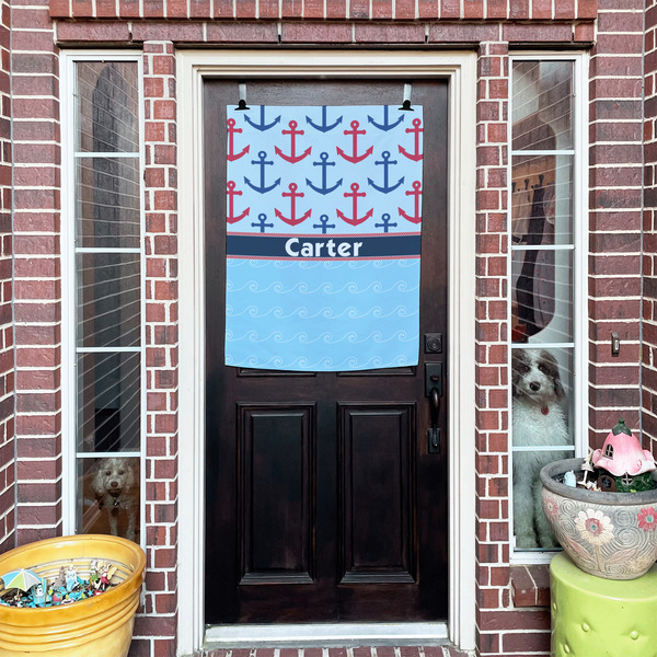 Anchors & Waves House Flags - Double Sided - (Over the door) LIFESTYLE