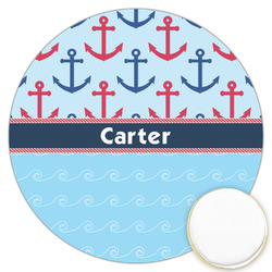Anchors & Waves Printed Cookie Topper - 3.25" (Personalized)