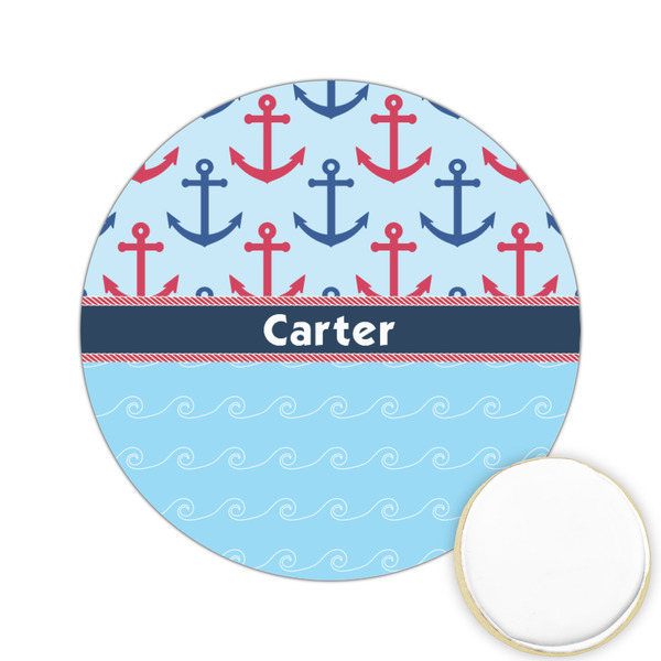 Custom Anchors & Waves Printed Cookie Topper - 2.15" (Personalized)