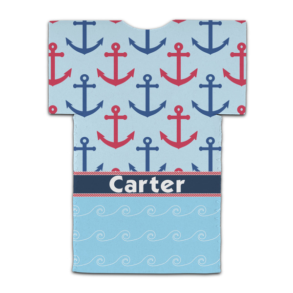 Anchors & Waves Jersey Bottle Cooler - BACK (flat)