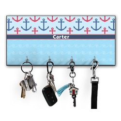 Anchors & Waves Key Hanger w/ 4 Hooks w/ Name or Text