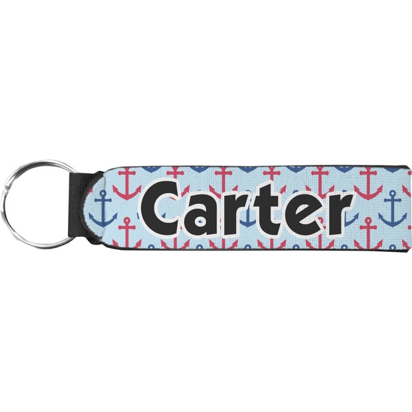 Custom Anchors & Waves Neoprene Keychain Fob (Personalized)
