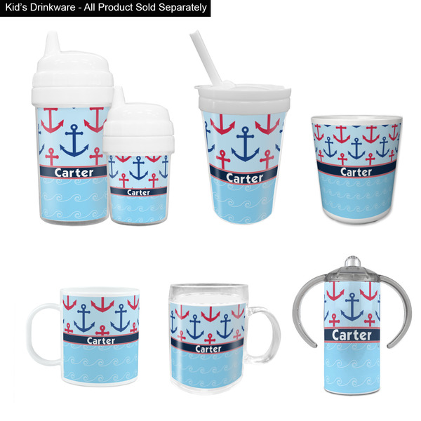 Anchors & Waves Kid's Drinkware - Customized & Personalized