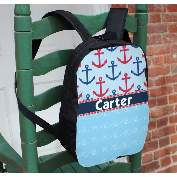 Anchors & Waves Kids Backpack - In Context