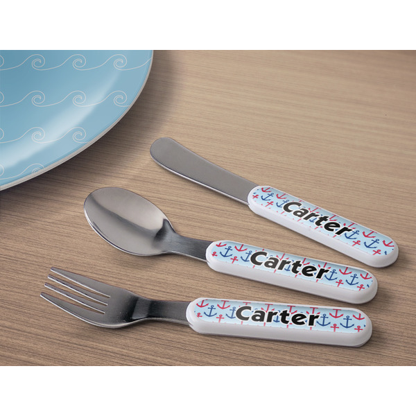 Anchors & Waves Kids Flatware w/ Plate