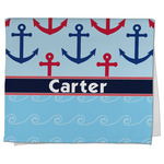 Anchors & Waves Kitchen Towel - Poly Cotton w/ Name or Text