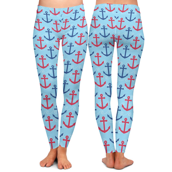 Anchors & Waves Ladies Leggings - Front and Back