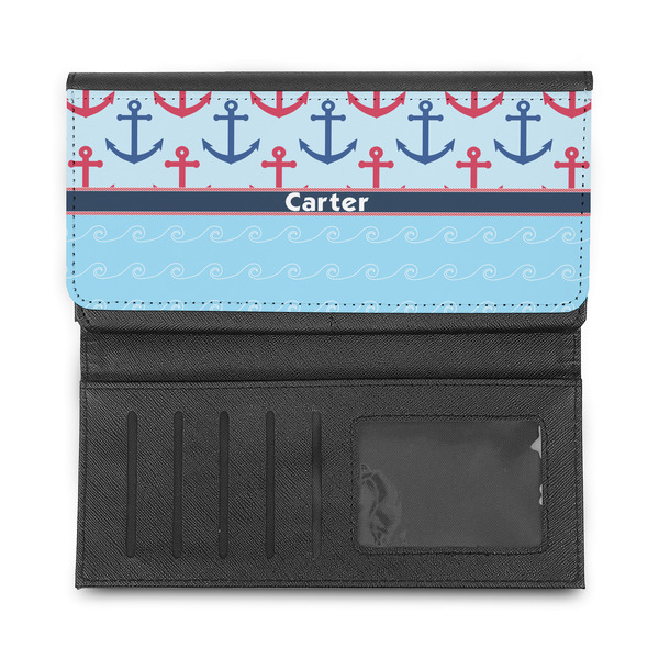 Anchors & Waves Ladies Wallet - Half Way Open