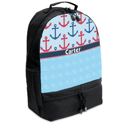 Anchors & Waves Backpacks - Black (Personalized)