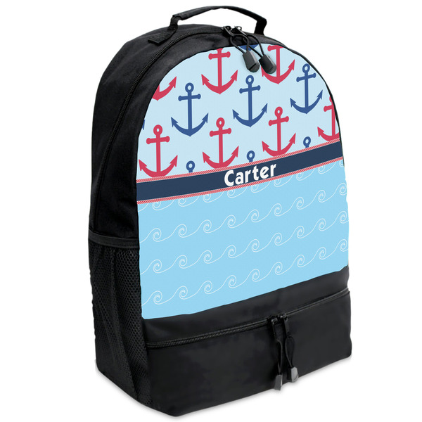 Custom Anchors & Waves Backpacks - Black (Personalized)