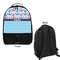 Anchors & Waves Large Backpack - Black - Front & Back View