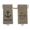 Anchors & Waves Large Burlap Gift Bags - Front & Back