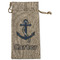 Anchors & Waves Large Burlap Gift Bag - Front (Personalized)