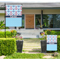 Anchors & Waves Large Garden Flag - Double Sided (Personalized)