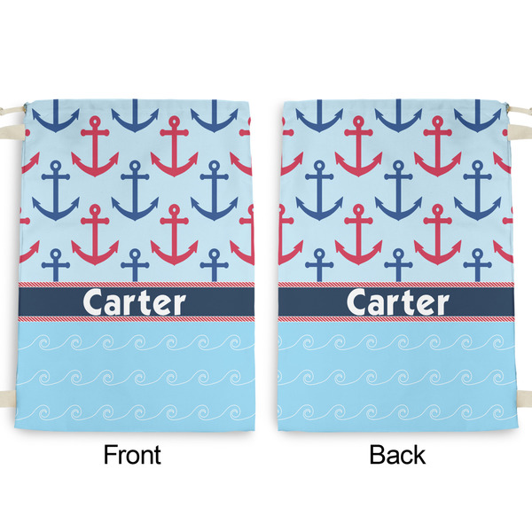 Anchors & Waves Large Laundry Bag - Front & Back View