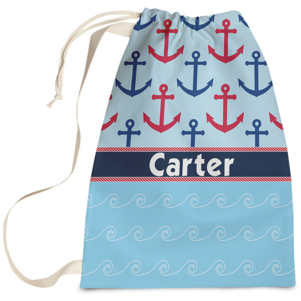 Custom Anchors & Waves Laundry Bag (Personalized)