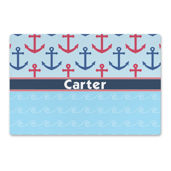 Custom Anchors & Waves Large Rectangle Car Magnet (Personalized)