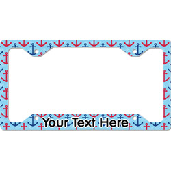 Anchors & Waves License Plate Frame - Style C (Personalized)