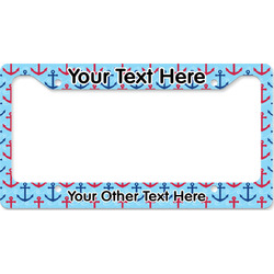 Anchors & Waves License Plate Frame - Style B (Personalized)
