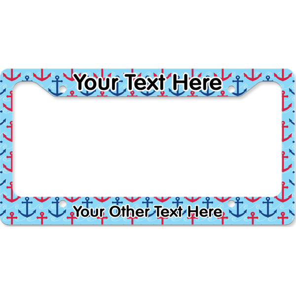 Custom Anchors & Waves License Plate Frame - Style B (Personalized)