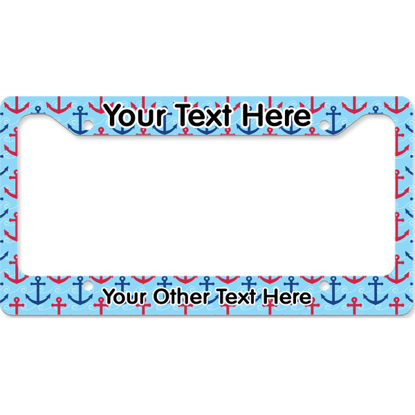 Anchors & Waves License Plate Frame Wide