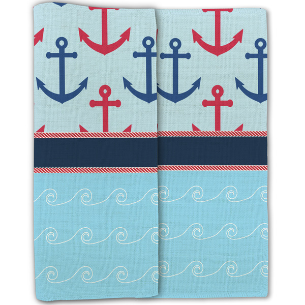 Anchors & Waves Linen Placemat - Folded Half (double sided)