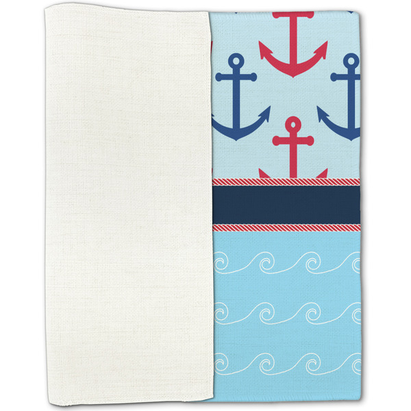 Anchors & Waves Linen Placemat - Folded Half