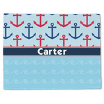 Anchors & Waves Single-Sided Linen Placemat - Single w/ Name or Text