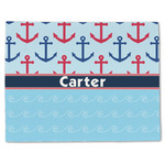 Anchors & Waves Single-Sided Linen Placemat - Single w/ Name or Text