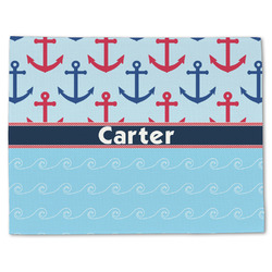 Anchors & Waves Single-Sided Linen Placemat - Single w/ Name or Text