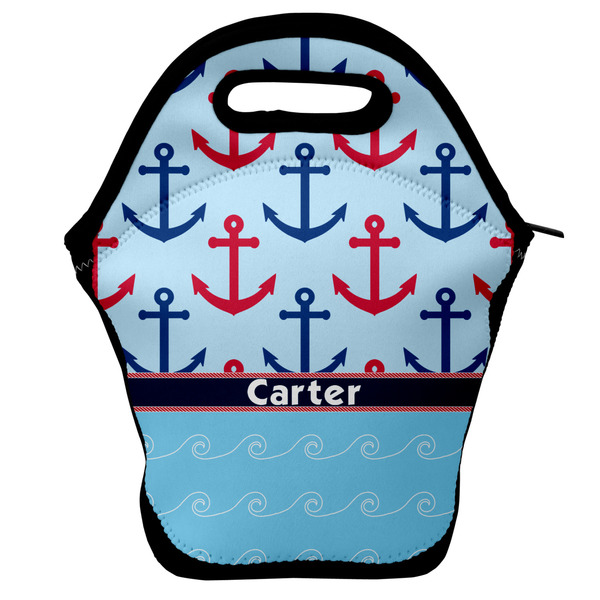 Custom Anchors & Waves Lunch Bag w/ Name or Text
