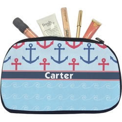 Anchors & Waves Makeup / Cosmetic Bag - Medium (Personalized)