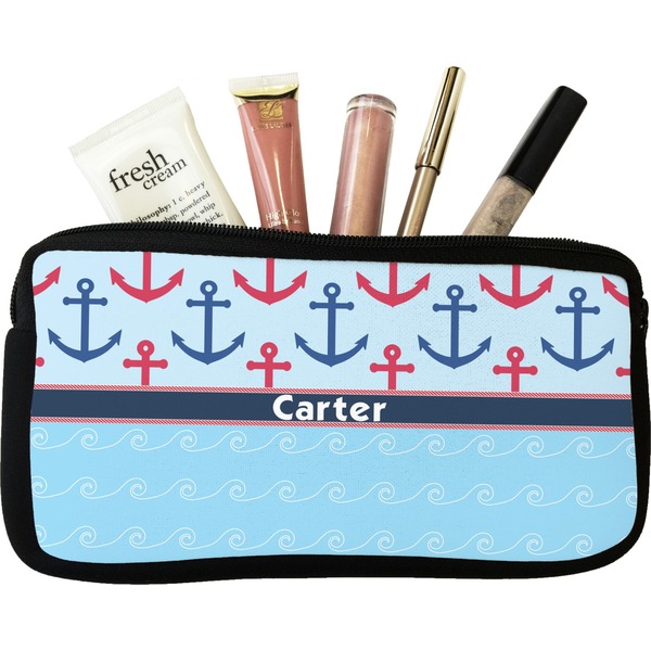 Custom Anchors & Waves Makeup / Cosmetic Bag (Personalized)