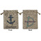 Anchors & Waves Medium Burlap Gift Bag - Front & Back (Personalized)