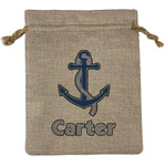 Anchors & Waves Burlap Gift Bag (Personalized)