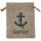Anchors & Waves Medium Burlap Gift Bag - Front