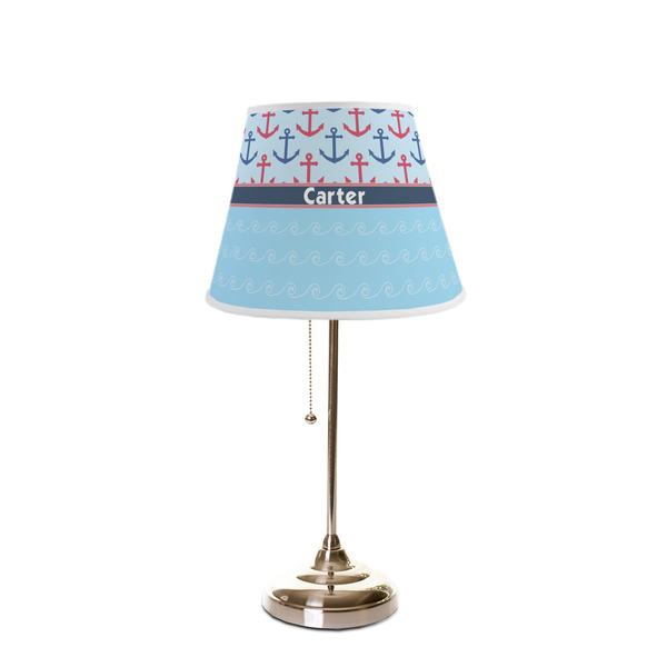 Anchors & Waves Poly Film Empire Lampshade - On Stand