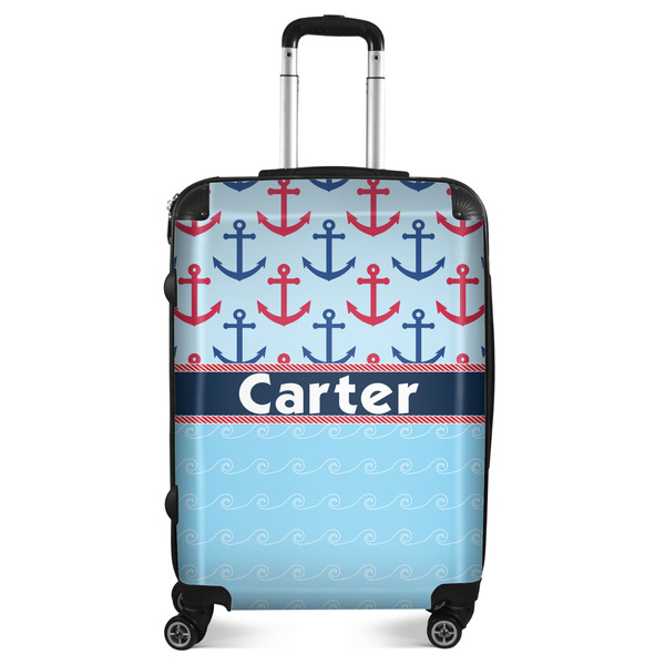Custom Anchors & Waves Suitcase - 24" Medium - Checked (Personalized)